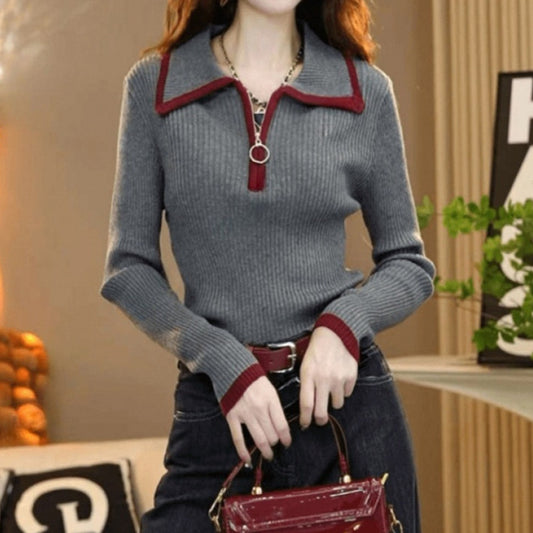 Western Style Slimming Bottoming Shirt Dinified Sweater Women