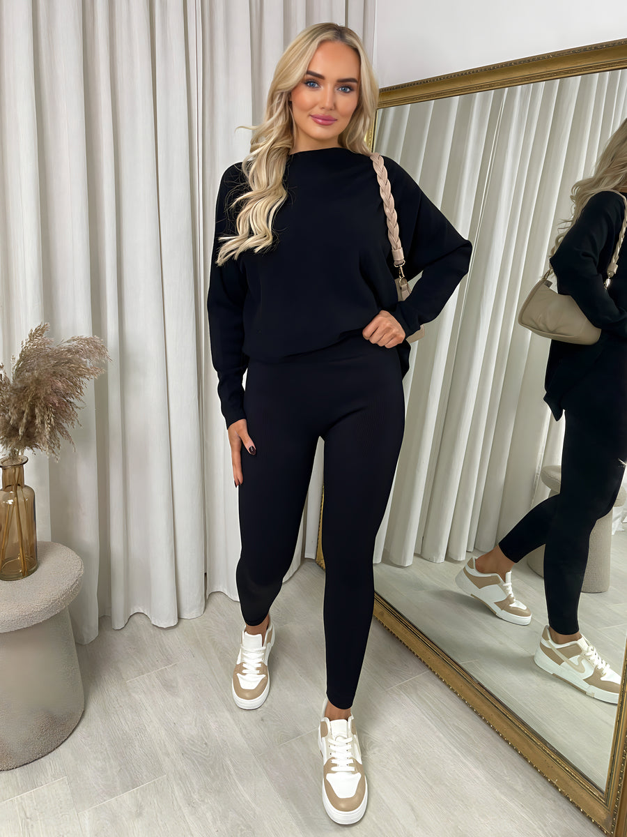 High Waisted Rib Curvy Leggings